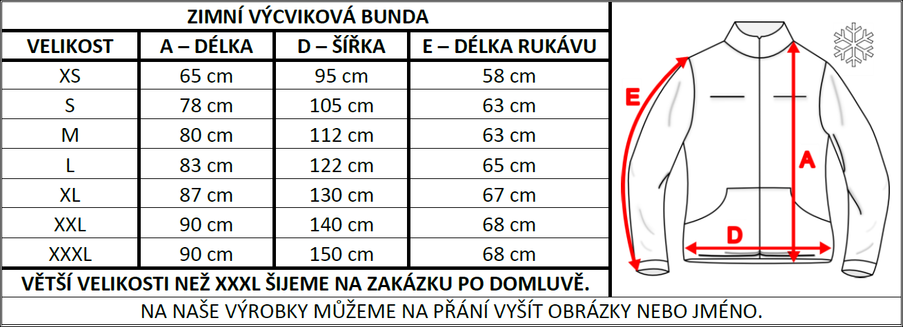 TABULKA ZIMNÍ BUNDA